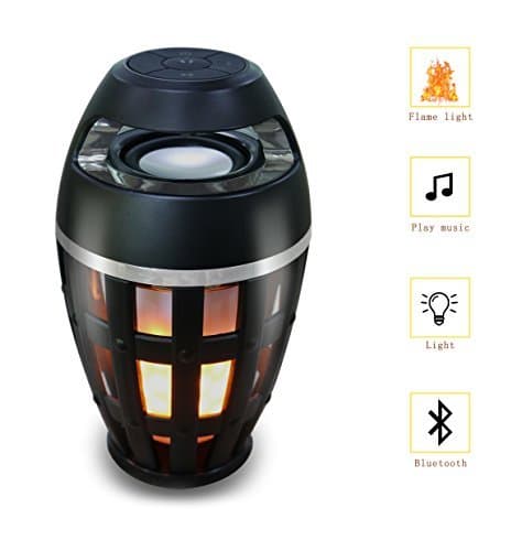 Bluetooth Speaker,SIGERUITE Led Flame Lamp Wireless Bluetooth Speaker USB Charging with Atmosphere Warm Light for iPhone iPad Android,Dancing Flicker Flame Camping Lamp Portable Wireless