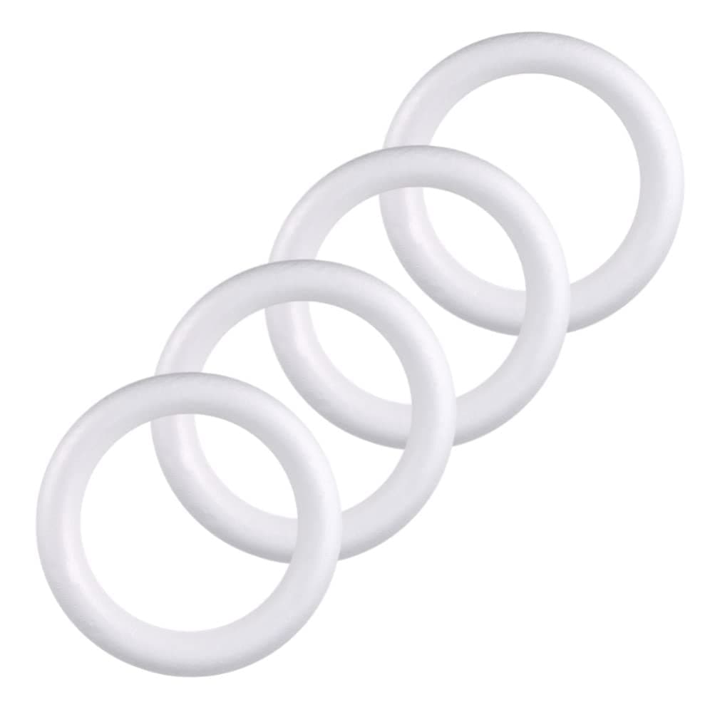 Generic 4pcs Foam Wreath Forms Craft Polystyrene Foam Ring Modeling Styrofoam Circles for DIY Arts Crafts Floral Projects Wedding Home Decor 40cm