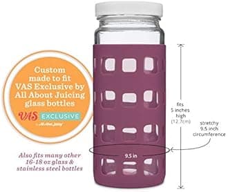 Silicone Glass Water Bottle Sleeves - 6-Pack of Protective Holders 16-18 oz Capacity - Anti-Slip Protection for Beverage Containers - Insulating Carriers for Smoothies and Juices (Desert Sunset Pinks)