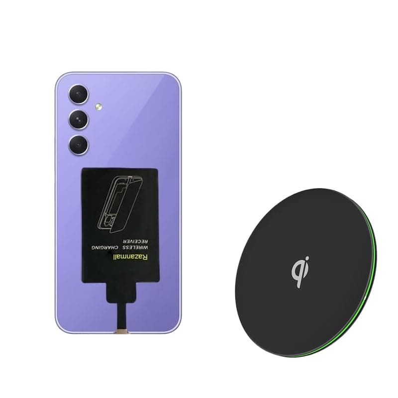 8W External Type-C Wireless Charging Receiver for Samsung Galaxy A54 A34 A24 A14 5G Phone with Charger PAD