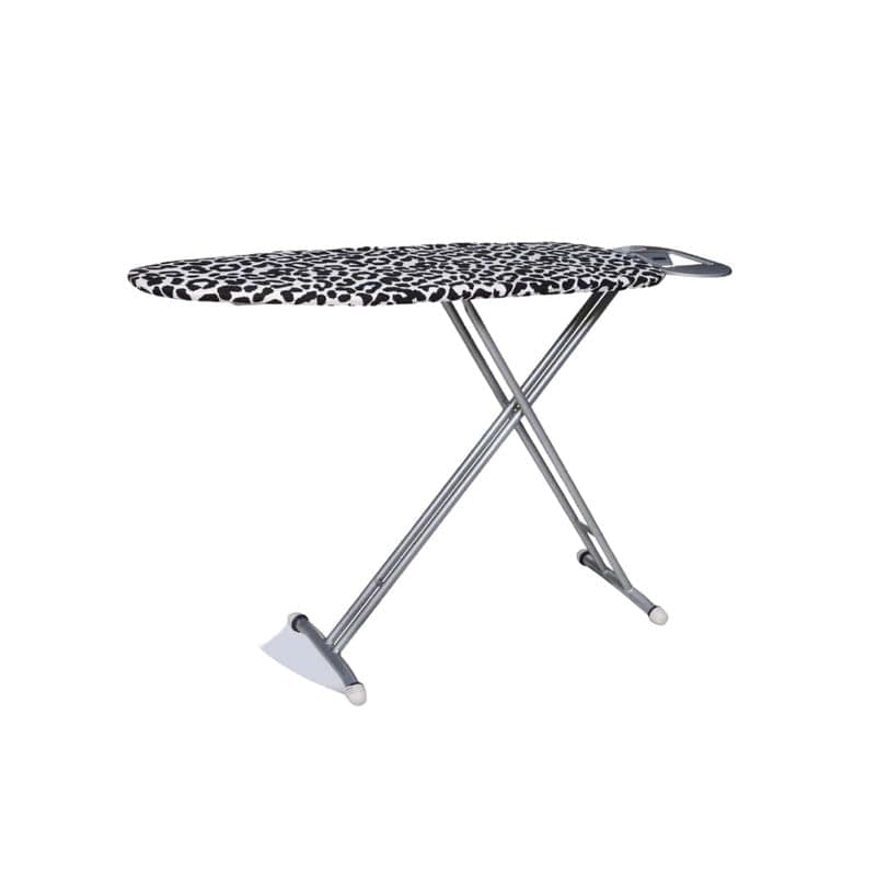 Peng Essentials SilverLuxe Iron Table for Ironing Clothes -Black, Surface 115x36 cm | Anti-Slip Feet, Heat-Resistant, Sturdy H-Leg Design, Iron Rest with Silicon Stopper | Space-Saving Ironing Board