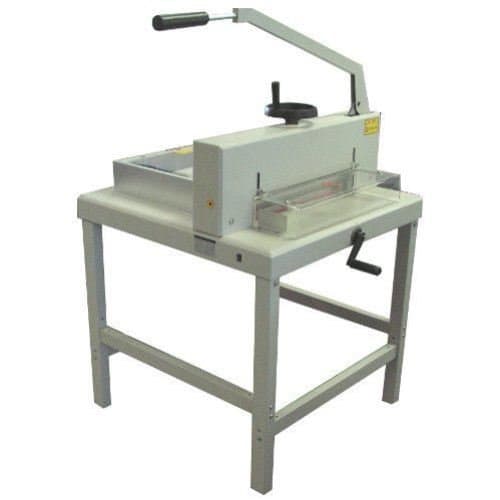 Guillo-Max 18-inch Paper Stack Cutter; 18” Cutting Length; Manual Cutting and Clamp Operation; Up to 800 sheets/cut; Inches/cm Grid; Manually Adjustable Back Gauge
