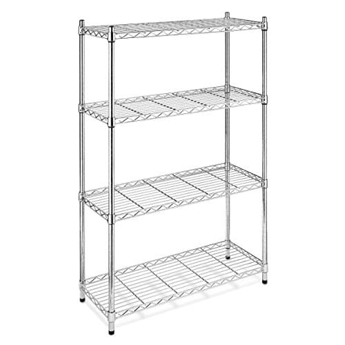 4 -Tier Adjustable Wire Shelving Storage Unit, Chrome Finish