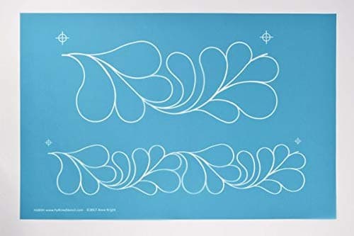 Full Line Stencil- Feather Border Stencil - Continuous Line Template for Free Motion Quilting, Domestic Machine Quilting, Hand Quilting, Long-Arm Quilting (60034)