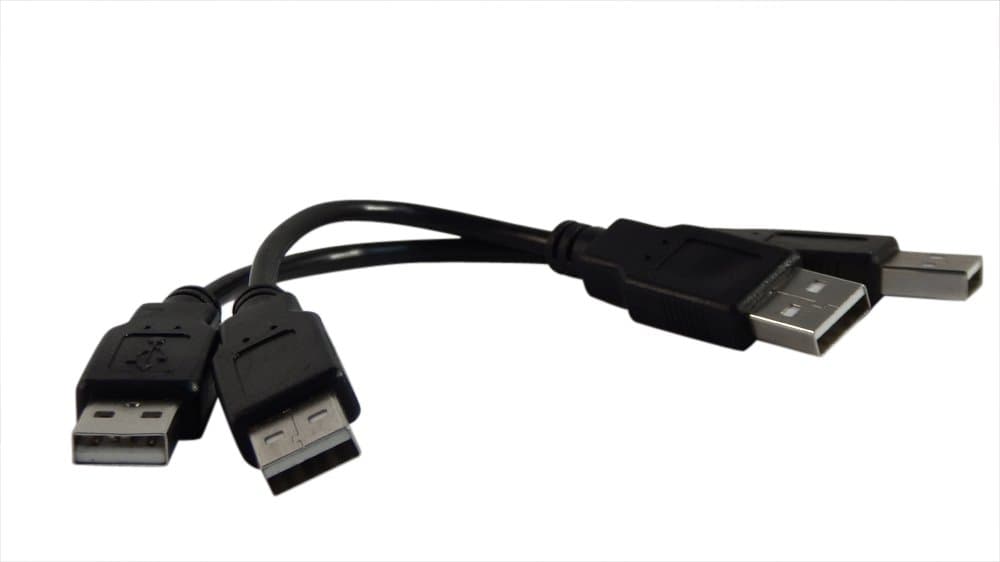 2 Pack 6 Inch Black USB 2.0 High Speed Male A to Male A Cable 0.5 Ft