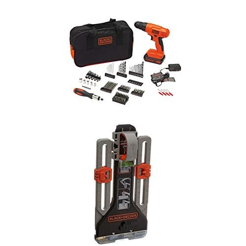BLACK+DECKER 20V MAX Drill/Drill Bit Set with MarkIT Picture Hanging Tool Kit (BDC120VA100 & BDMKIT101C)
