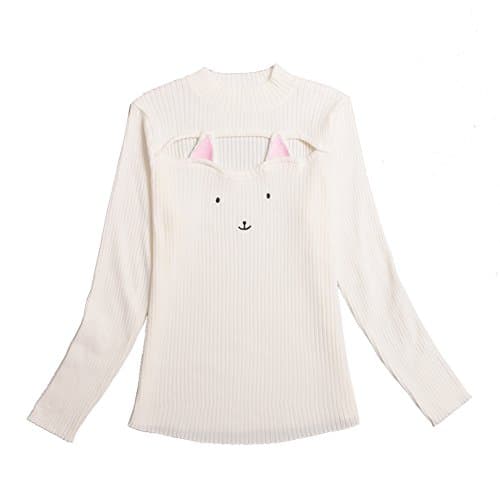 BLZ Open Chest Cat Sweater White