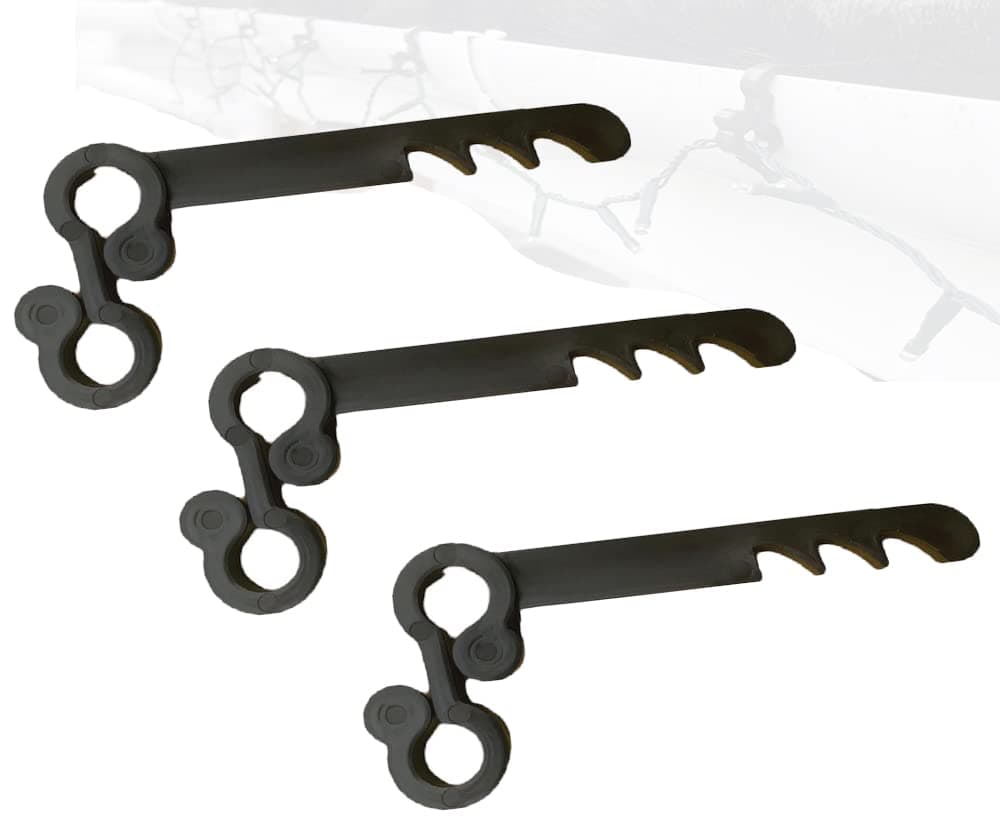 Gutter Brush Clips [20 Pack]- Keeps Leaf Guard Brush in Place and Christmas Light Gutter Clips, Gutter Mesh Clips (20)