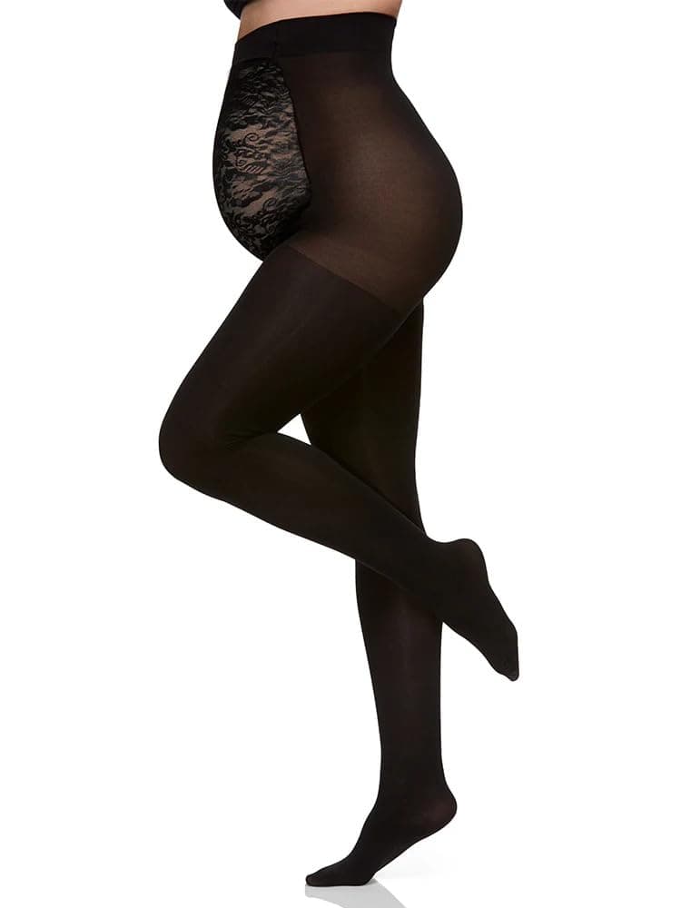 Maternity Tights with Lace Panel - Style 5701