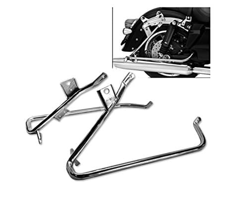XKMT-Chrome Saddlebag Support Bracket Compatible With 2009-2013 H-D-Davidson Touring Road King Electra Glide [B01LMV81PG]