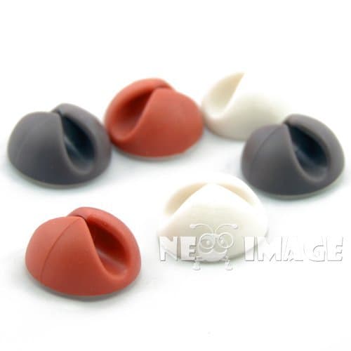 WIRE CARD Multi-purpose Cable Drop Cable Clips Muted Colors Pack of 6