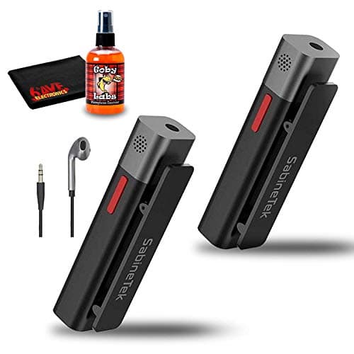 Sabinetek SmartMike+ True Wireless Stereo Bluetooth Vlogging Microphone for Content Creators (Pair, Black) with 6Ave Mic Cleaning Kit