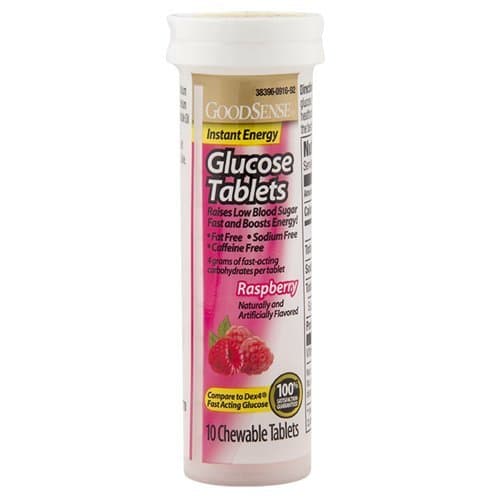 GoodSense Glucose Tablets, Raspberry, 10 Count