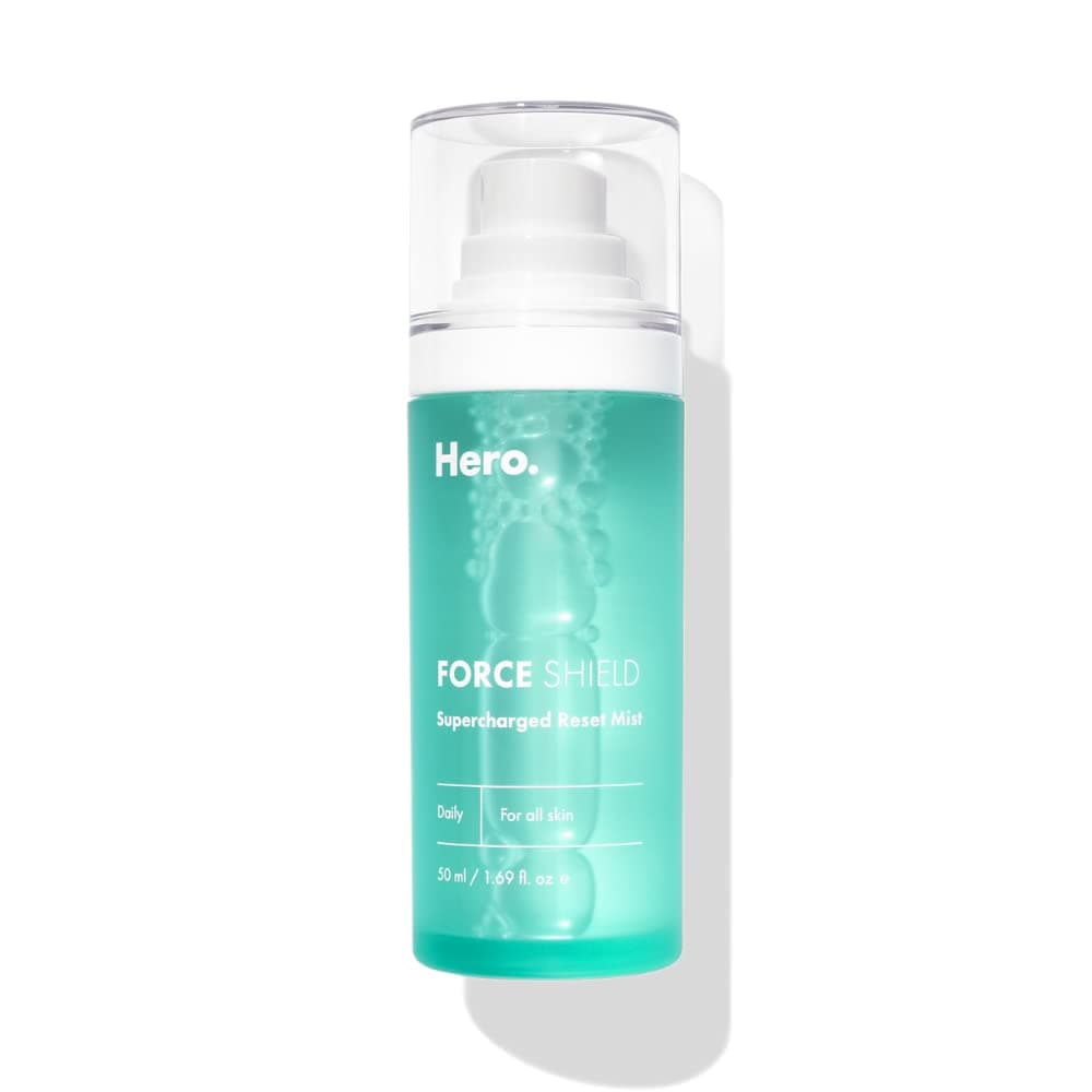 Hero Cosmetics Force Shield Supercharged Reset Mist - Clarifying On-the-Go Refreshing Face Mist with Totarol, Tea Tree and Rosemary - Non-irritating and No Drying Alcohols (50 ml)