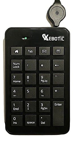 USB Numeric Keypad 23 Keys with Retractable Wire, Space and TAB Key, Light, Silent Touch Number Keypad for Laptop Desktop Notebook PC Computer