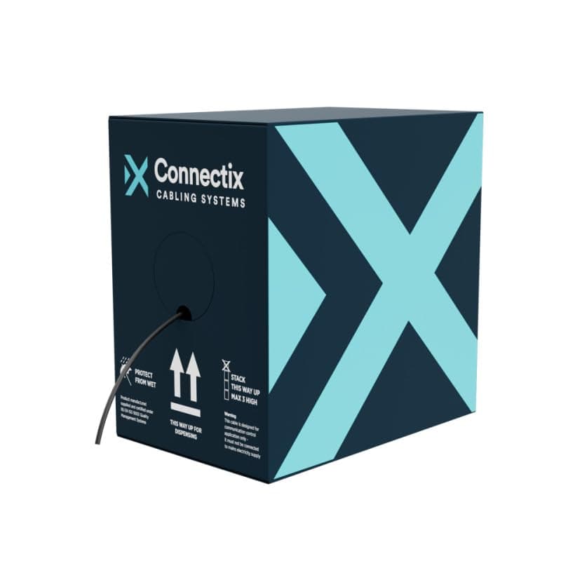 Cat 6 Solid PE External Cable 305m Box Black 100% Copper Data Networking Ethernet - Cat6