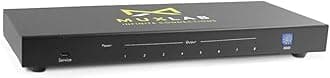 MuxLab 1x8 HDMI Splitter | 1 in 8 Out| 4K@60HZ | 4:4:4 | HDR | HDMI 2.0 | HDCP 2.2 | TrueHD | Dolby Atmos | DTS:X | Use with 4K HDR Monitor for boardroom, Auditorium, Gaming, Digital Signage