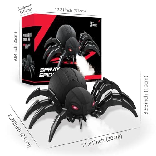 sumsync Realistic RC Spider Robot, LED Remote Controlled Spider Toy, Gifts for 3 4 5 6 7 8 9 10 11 12 Years Boys Girls Christmas Birthday Halloween Toy for Children