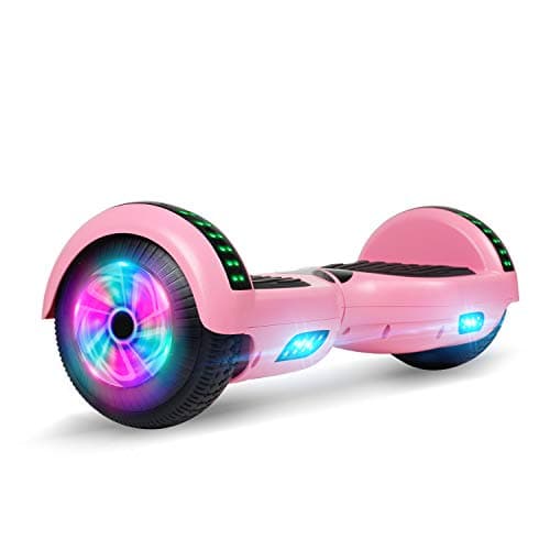 Spadger 6.5" Bluetooth Hoverboard -Self Balancing Scooter 2 Wheel Electric Scooter - UL Certified 2272 Bluetooth LED Wheels Lights (pinkk)