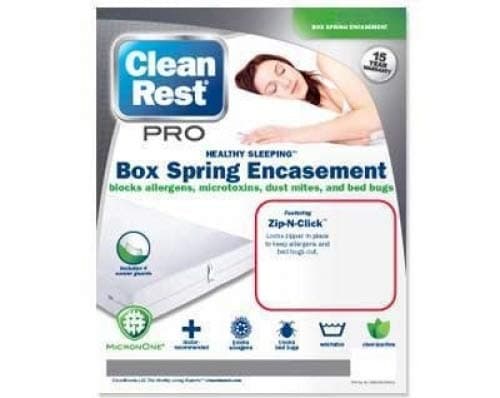 CleanRest Pro Bed Bug & Allergen Blocking Box Spring Encasement Featuring Zip-N-Click (Full)