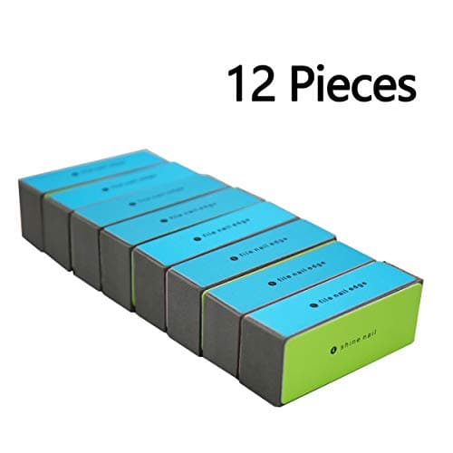 Adofect 4 Way Shiny Block, 4 Step Buffing Block Shine Nail Buffer - 12 pieces Salon Quality Nail Buffers