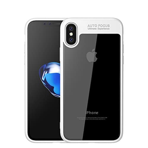 Auto Focus iPhone X case iPhone 10 TPU+PC silicone hard clear back (White)