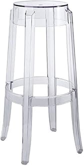 Modway Casper 30" Modern Style Plastic Bar Stool in Clear Finish
