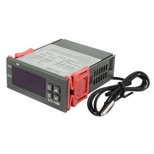 STC-1000 DC 12V 10A Microcomputer Digital Display Temperature Controller Thermostat Control Switch 2 Relay Output and NTC 10K Thermistor Sensors Digital Temperature Probe (12V)