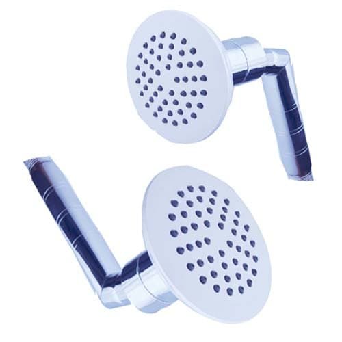 SHRUTI Heavy Duty Overhead shower Roxy Round Single Flow ABS Shower Head with Round Shower Head arm .Rain Shower With Rubbit Cleaning System (Chrome) with Free Wall flange And Teflon tap - (6002 , 1774 ,1375)