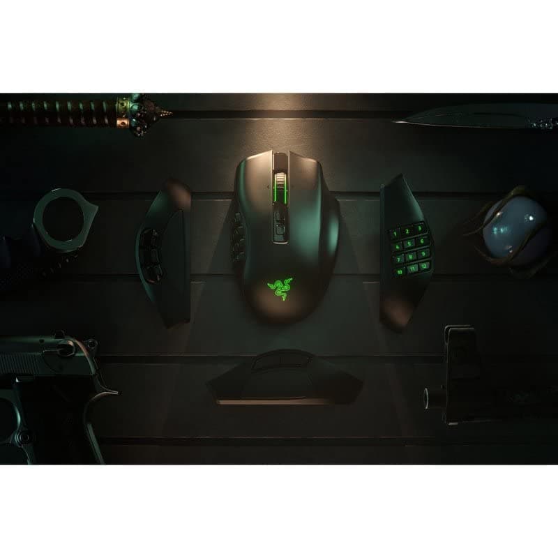 Razer Naga Pro Wireless Gaming Mouse with Interchangeable Side Plate, 20K DPI Optical Sensor Fastest Gaming Mouse Switch - Chroma RGB - RZ01-03420100-R3G1