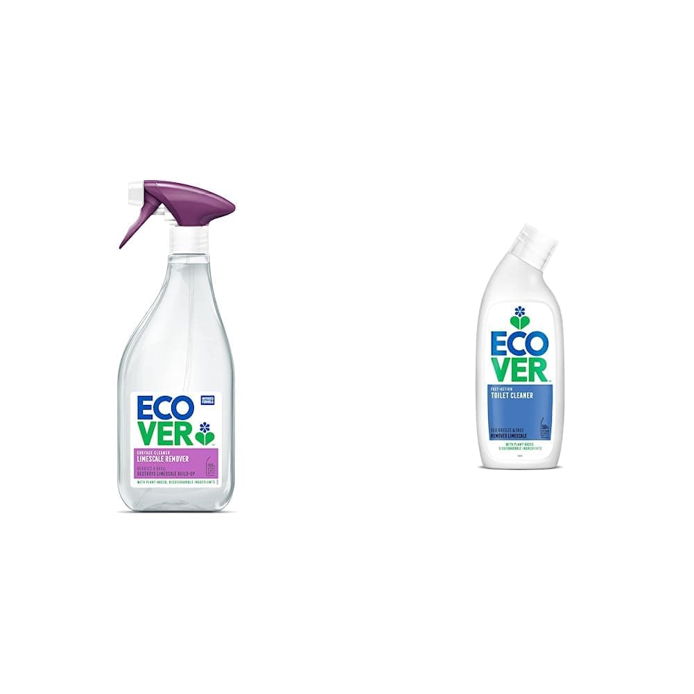 Ecover Limescale Remover, Multi Surface Cleaner, Berries & Basil, 500ml & Toilet Cleaner Sea Breeze & Sage,750 ml (Pack of 1)