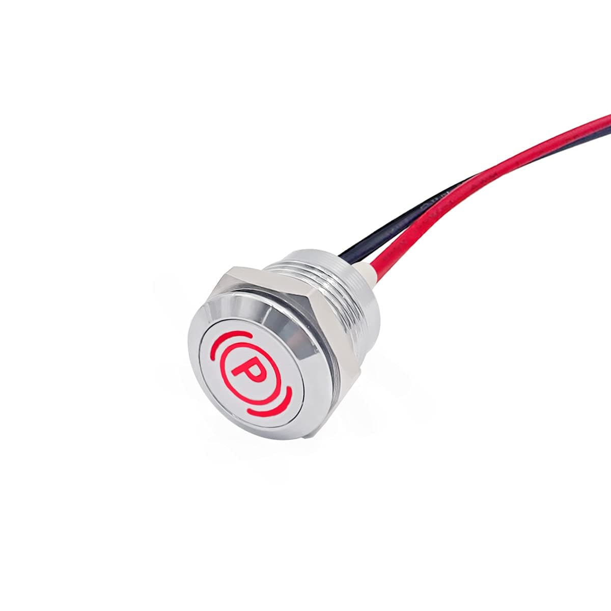 Taiss LED Indicator Pilot Dash Light (Parking Brake Indicator) Red, 1/2"(12mm)12V LED Metal Signal Indicator Light.