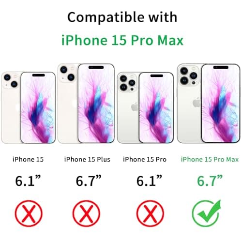 Magnetic Case Compatible with iPhone 15 Pro Max Case, Compatible with MagSafe Wireless Charging, Transparent Anti-Scratch Back Shockproof Protective Slim Thin Phone Case Cover, Clear