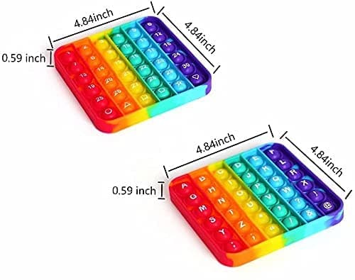 Counting Numbers Alphabet Chart Pop It Double Sided for Learning Math Game Reversible Manipulatives Education Tool Fidget Sensory Type Toys Squeeze Stress Relief ADHD Anxiety Children (ABC/123)