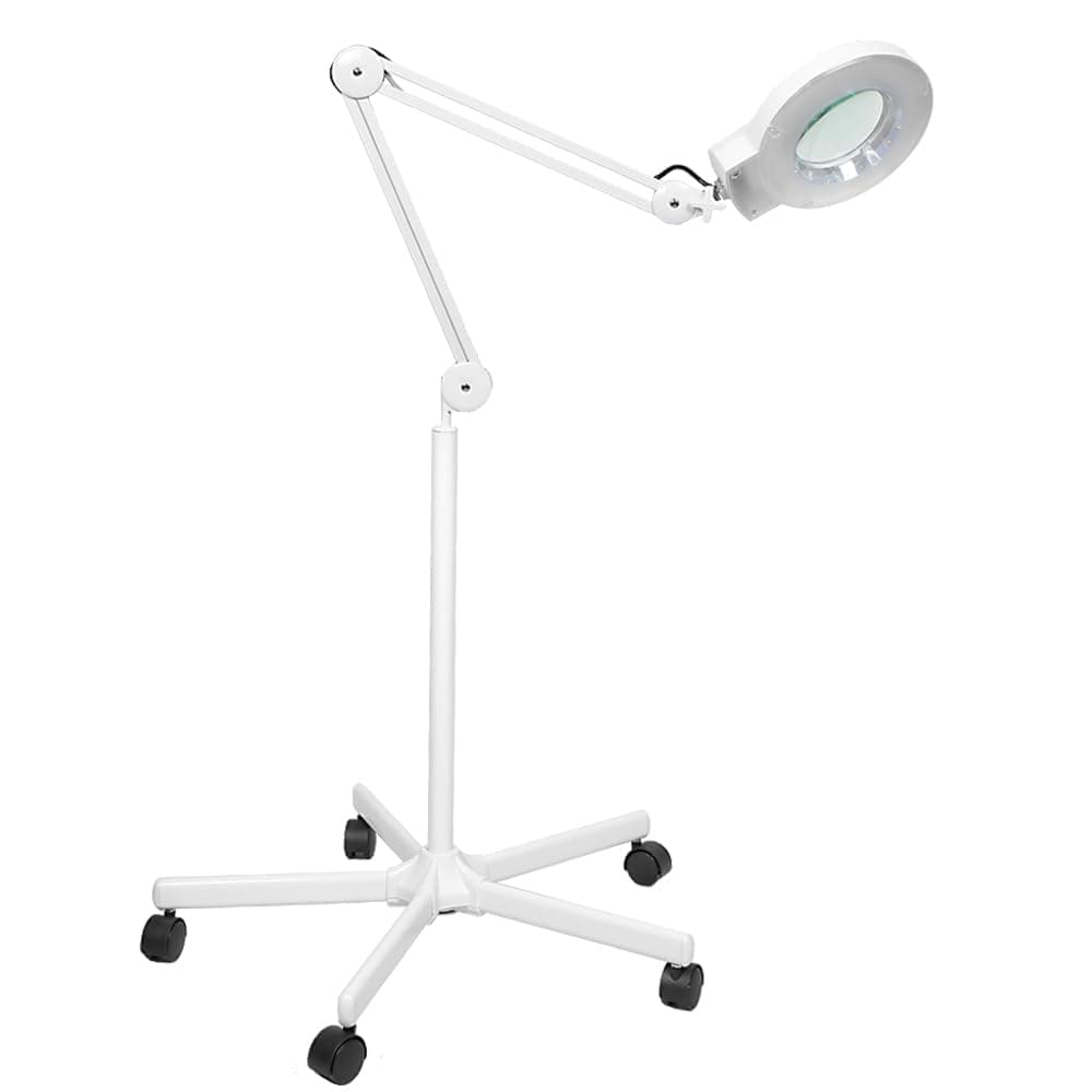 5X Magnifying Vertical Lamp Floor Stand LED Magnifier Lamp Adjustable Beauty Light Beauty Salon Tattoo Nail Skin White