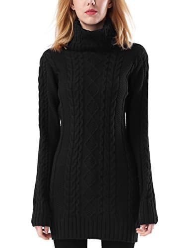 Rocorose Women's Turtleneck Sweater Long Sleeve Slim Fit Solid Pullovers