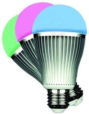 LED Logic Remote Control E27 Colour LED Light Bulb - RGBW (including Warm WHITE) 9W - E27 screw base - 2.4GHz Wifi [Energy Class A]
