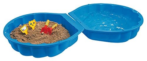 Bigben Interactive UK Smoby Blue Shell Design Sandpit and Paddling Pool | for Children Aged 18+ Months | Made from Durable & Weatherproof Anti-UV Plastic