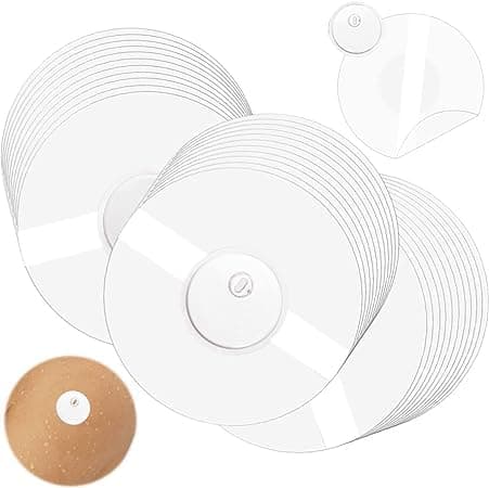 55 Pack Freestyle Libre 3 Sensor Covers,Pre-Cut Adhesive Tape with No Glue on The Center,Waterproof and Strong Stick That Protects Your Sensor continuously for 14 Days (White)