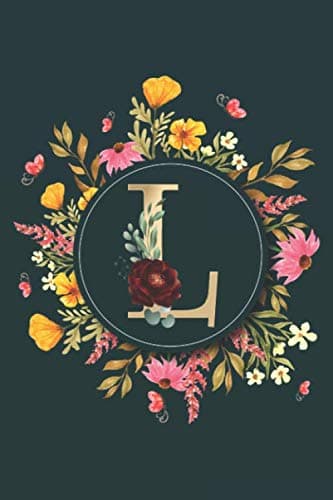 Letter L Notebook: Initial Monogram Letter L Journal - Pretty Personalized Lined Notebook For Kids, Girls, Women. ruled notebook Size 6 x 9 inches - 120 Pages