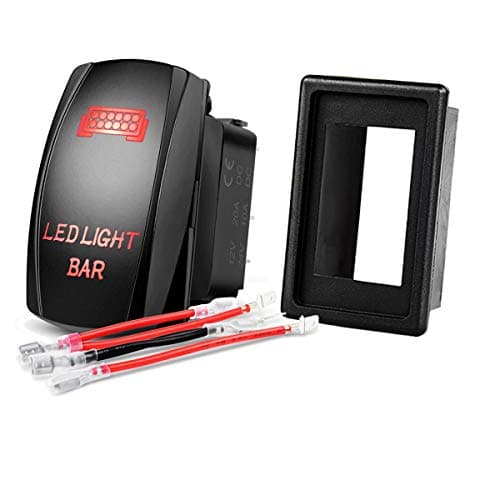 Rocker Switch, Toggle Switch, Ausdin Led Light Bar Rocker Switch Rocker Switch Holder 14AWG Wiring Harness Pre-Wired Easy Installation 300W 12/24V ON-OFF LED Light,2 Years Warranty