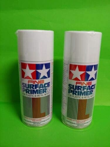 TAMIYA 2 pack 87044 Surface Primer L White 180ml for Plastic & Metal