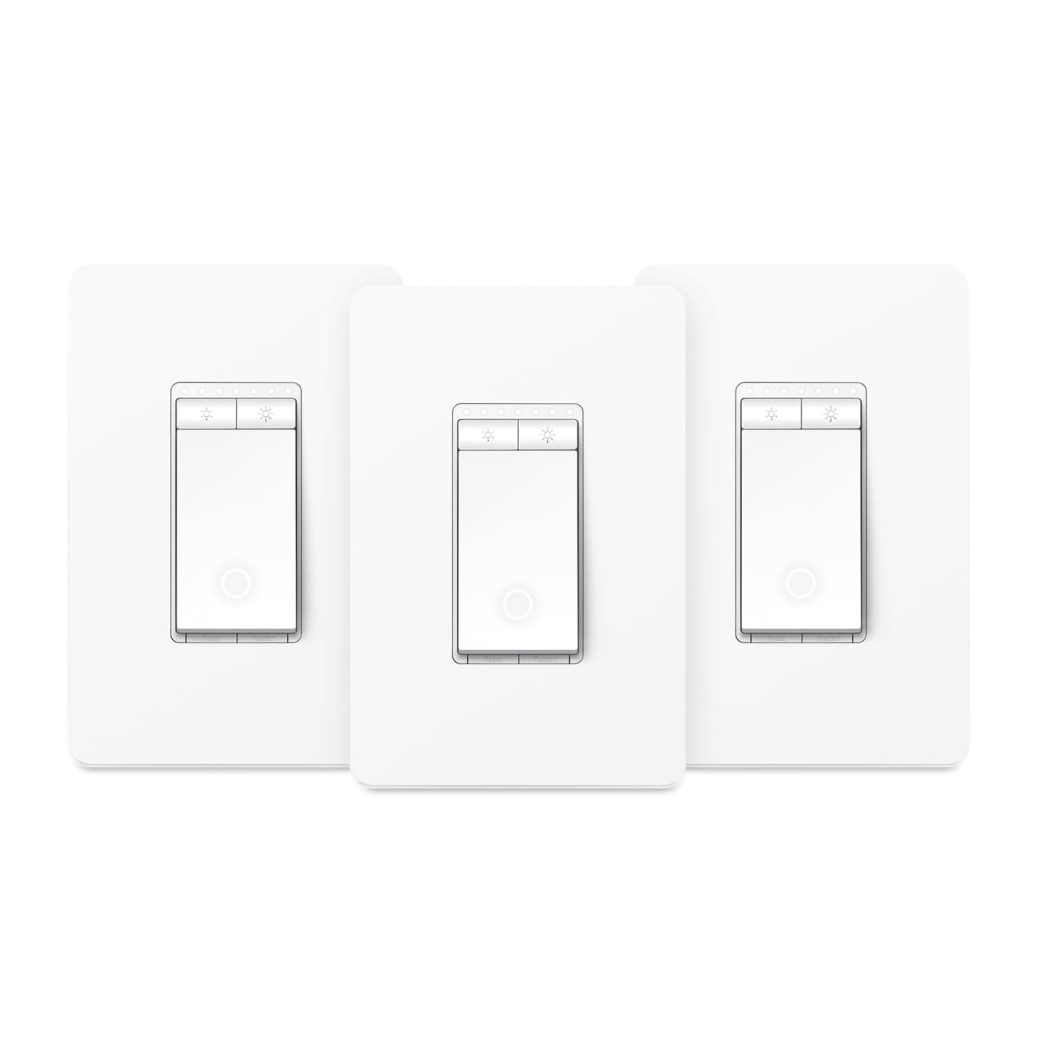 Dimmer Switch HS220P3, Single Pole, Needs Neutral Wire, 2.4GHz Wi-Fi Light Switch Works with Alexa and Google Home, UL Certified,, No Hub Required, 3-Pack