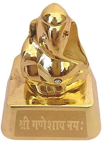 E Value Lord Ganesh Idol for Car Dashboard (Gold)