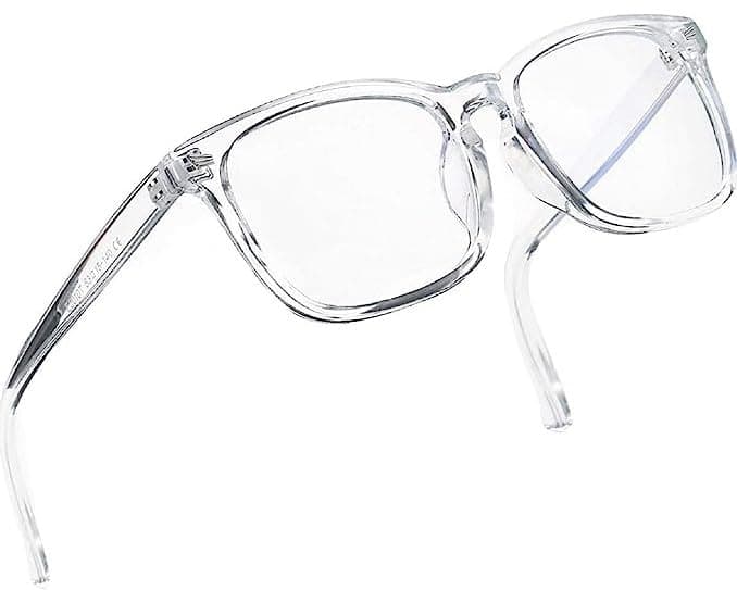 CREEK Square Premium Blue Cut Spectacles Frame Anti-glare UV Computer Glasses for Eye Protection Blue Light Filter Glasses for Men Women (TRANSPARENT)