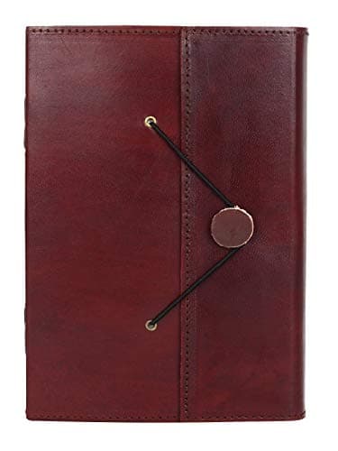 Handmade Leather Journal/Writing Notebook/Bound Daily Notepad For Men & Women Unlined Paper Medium 8.5 x 5.5 Inches, Writing Pad Anniversary Gift for Him & Her