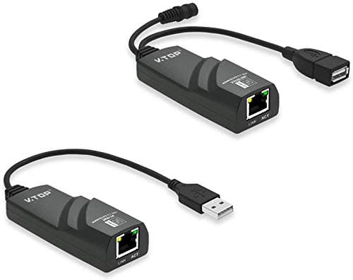 DriverGenius V.TOP USB 2.0 Network Extender Over RJ45 Cat5 /Cat6 /Cat7 Ethernet Driver-Free Version Adapter for Windows 10 / Mac OS 10.12 / Ubuntu (50 Meters)