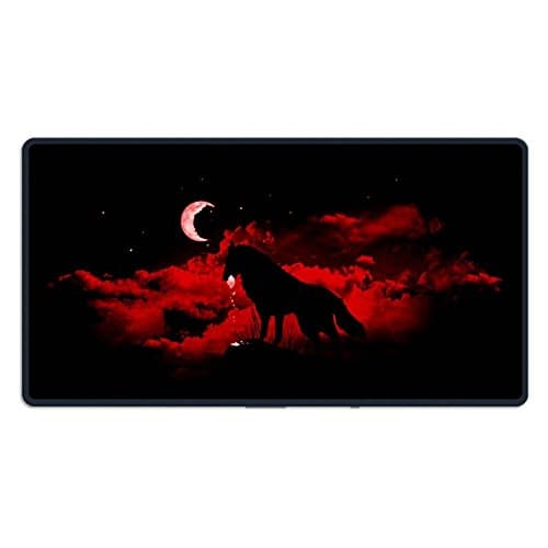 Large Wolf Gaming Mouse Pad Custom Design Mouse Mat Extended XXL Size (29.5"X15.7"X0.12") For Desk,Laptop,Keyboard & More
