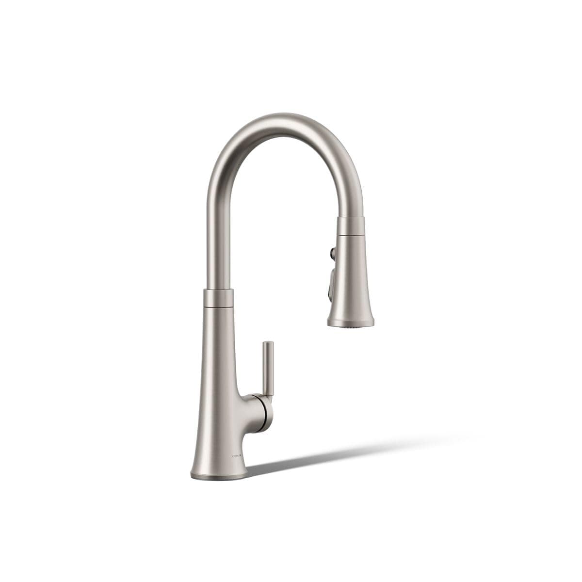 Kohler 23764-VS Tone Pull Down Kitchen Faucet, Kitchen Sink Faucets with Pull Down Sprayer, Vibrant Stainless