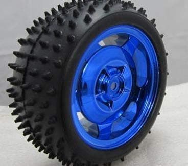 REES52 85MM Large Robot Smart Car Wheel for arduin robot 38MM Width Surface - Blue (Pack of 4)
